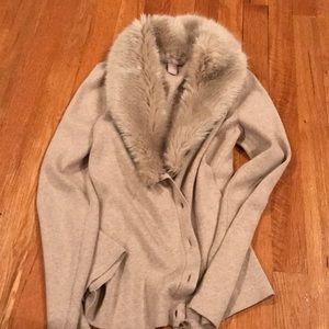 Fur lined cardigan
